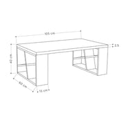 Mesa de centro rectangular Honey con tablero blanco y patas de roble L 105 x P 60 x A 40 cm