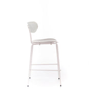Taburete de polipropileno con asiento blanco