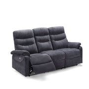 Sofá 3 plazas con 2 recliners eléctricos gris oscuro 198 x 92 x 109 cm