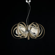 Araña de hierro blanco Tortora cinco luces Acabados cromados 62x h30 cm