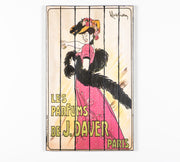 Estampa sobre madera con lienzo multicolor 60x100 cm