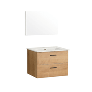 Mueble de baño suspendido roble 80x46 Lario