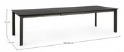 Konnor mesa de jardín extensible antracita 200-300 x 110 cm