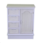 Cómoda de madera blanca liverpool 1 puerta + 4 cajones cm66x32h81
