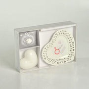 Vela corazón Marte c/platillo líquenes&musgo cm26x17h4,5 - 15h