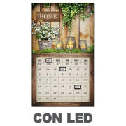 Panel LED con calendario marrón rectangular cm30x50x1,8