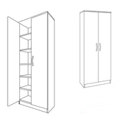 Zapatero multiusos en nogal campestre con dos puertas y 6 baldas h.182x71x38 cm