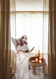 Sillón de metal marrón búfalo