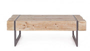 Mesa de centro industrial Garrett con tapa de madera