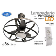 Chandelier con ventilador LED y control remoto 86 cm