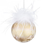 Lámpara colgante de pluma dorada con forma de esfera de 12x D80