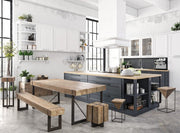 Taburete industrial metal madera Garrett 45h cm