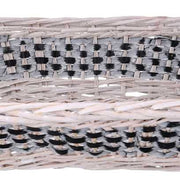 Cesta mimbre rectangular azul blanco cm53/59x38h13