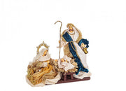 Soporte Sacra Famiglia Eden Azul-Oro 25x27H