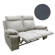 Sofá 2 plazas Milano 2 sillones reclinables manual gris