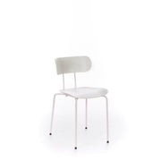 Silla de polipropileno con asiento blanco