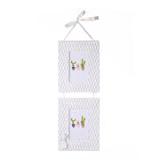 Marco de fotos de pared cactus blanco madera múltiple 2p cm19x58x1