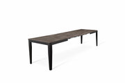 Mesa extensible de cemento gris - metal negro 80 cm x 130 - 290 cm H. 76 cm
