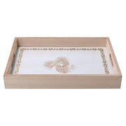 Bandeja rectangular de madera blanca cm35x25h4,5