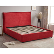 Cama Matrimonial con Almacenamiento en Tela Roja 170x206x118 cm