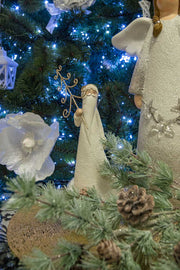 Papá Noel resina con árbol blanco 13x12h27 cm