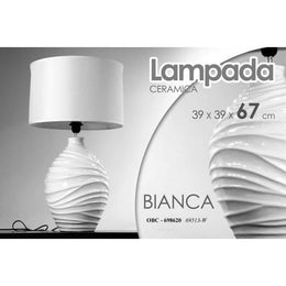 Lámpara de mesa blanca Cerámica Lumen 39 x 39 x 67 H CM