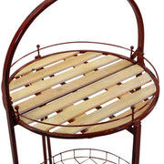 Mesa plegable redonda de metal rojo con ruedas cmø49h67 - 98