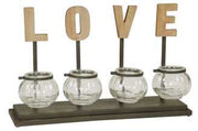 Placa de amor con tarros de cristal c-u-6441 cm. 47 x 16,5 horas 29,5