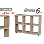 Biblioteca División Rectangular Six Cubes Rovere Rovere 90x24x60