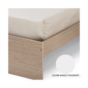 Cama individual de fresno blanco para dormitorio cm 200x85xH 98