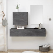 Mueble de entrada con espejo acabado óxido L. 138 P. 42 cm