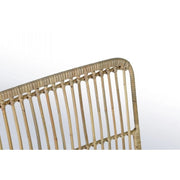 Silla de estilo moderno en acero y kubu natural LUCILA 45x55x h85 cm