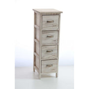 Estrecho de madera Shabby Cajas 4 Cajones 26 x 32 x 80 H CM CM