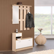 Mueble armario de entrada blanco y roble sonoma 100x25xh.180 cm