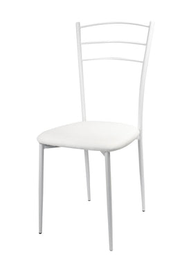 Silla Marta Asiento De Pvc Con Estructura Metálica 41X48Cm/H92Cm Blanco