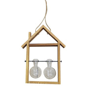 Porta flores de madera con cristal 2 plazas cm25x6,5h30