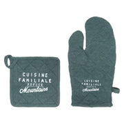 Manopla más agarradera Wilde color azul pavo real