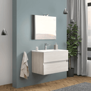 Mueble de baño Trasimeno en roble gris con espejo