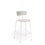 Taburete de polipropileno con asiento blanco