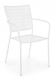 Silla de exterior Jodie blanca con reposabrazos