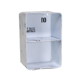 Estante bristol metal blanco 2 baldas rectangulares cm20x15h30