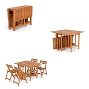 Juego de comedor California en madera de melamina para exterior