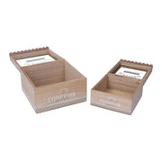 Caja madera 1-2 bistro cuadrado natural cm18x18h11