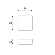 Mesa de centro moderna de piedra negra cm 80 x 80 xh 28