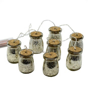 Guirnalda para botellas alambre 8 piezas cristal platino con led 200cm