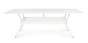 Mesa de exterior Ivrea rectangular blanca 107x 213 cms