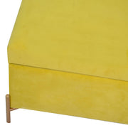 Banco de terciopelo amarillo cm115x40h45