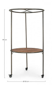 Vitrina industrial con techo y ruedas D103X199h cm