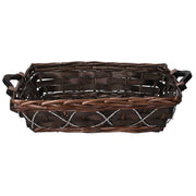 Cesta rectangular mimbre nogal cm48/52x36h13