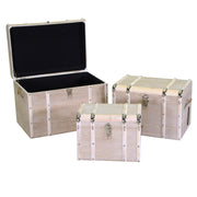 Baúl rectangular 1-3 de madera blanqueada